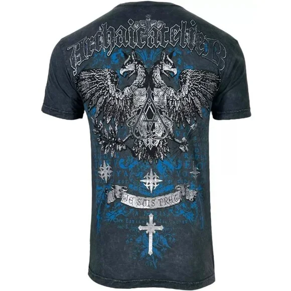 Archaic by Affliction Men's T-Shirt Calcium Biker Y2K S-5XL - Picture 3 of 8